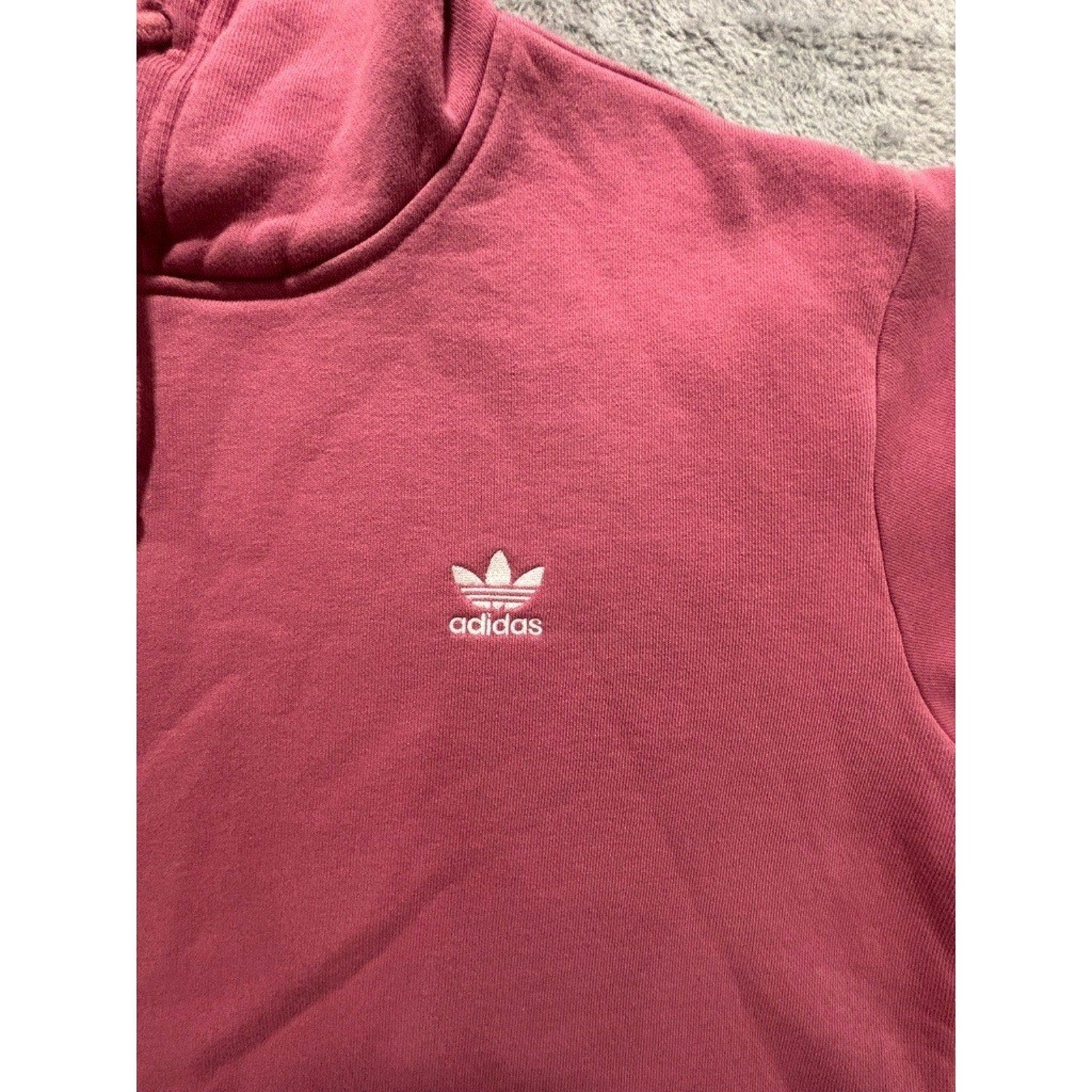 Adidas M Pink Hoodie Womens Trefoil Pullover Sweatshirt Athleisure Casual Logo