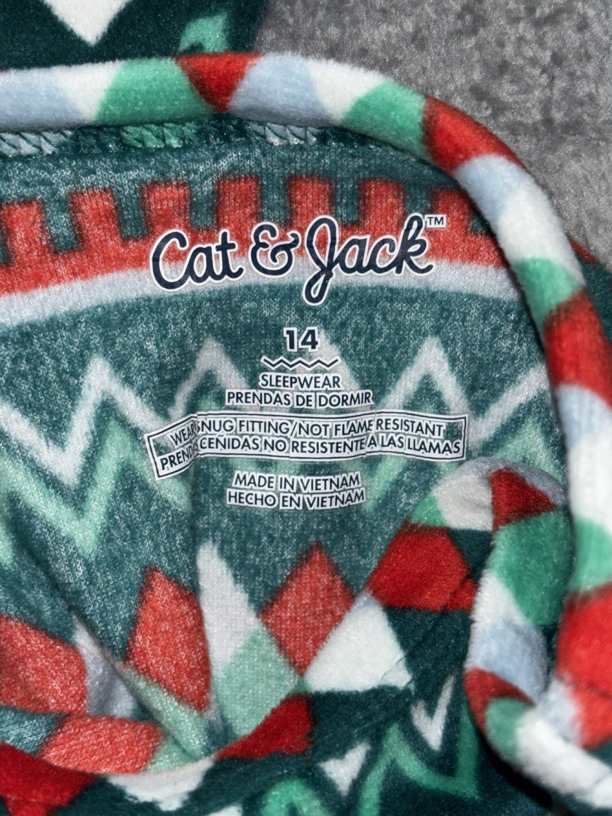 Cat & Jack Kids 14 4 Piece Bundle Christmas Pajama Sets Green Red Sleepwear