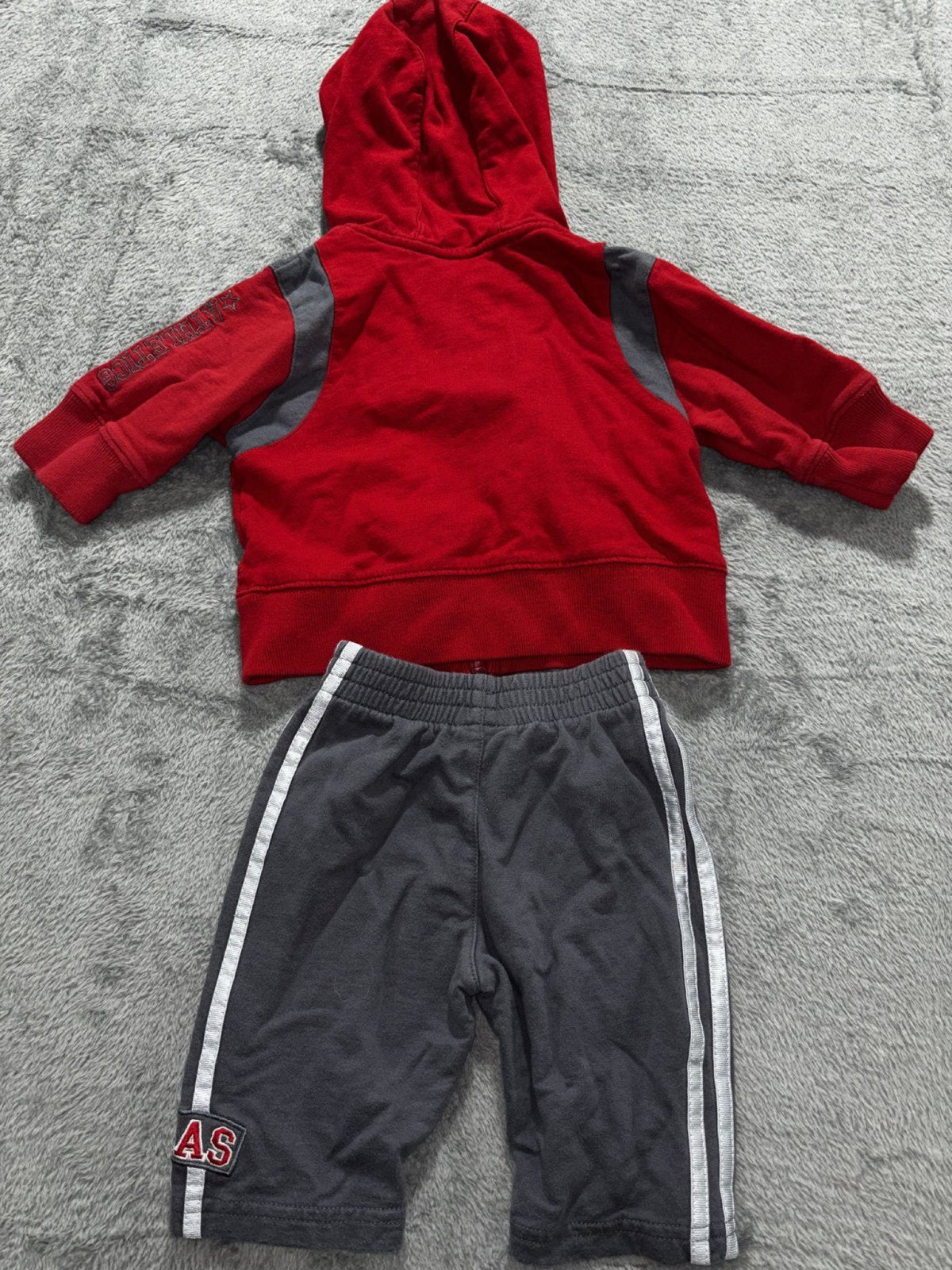 Nike Adidas Baby 3M 4 Piece Bundle Navy Rompers Red Hoodie Gray Pants