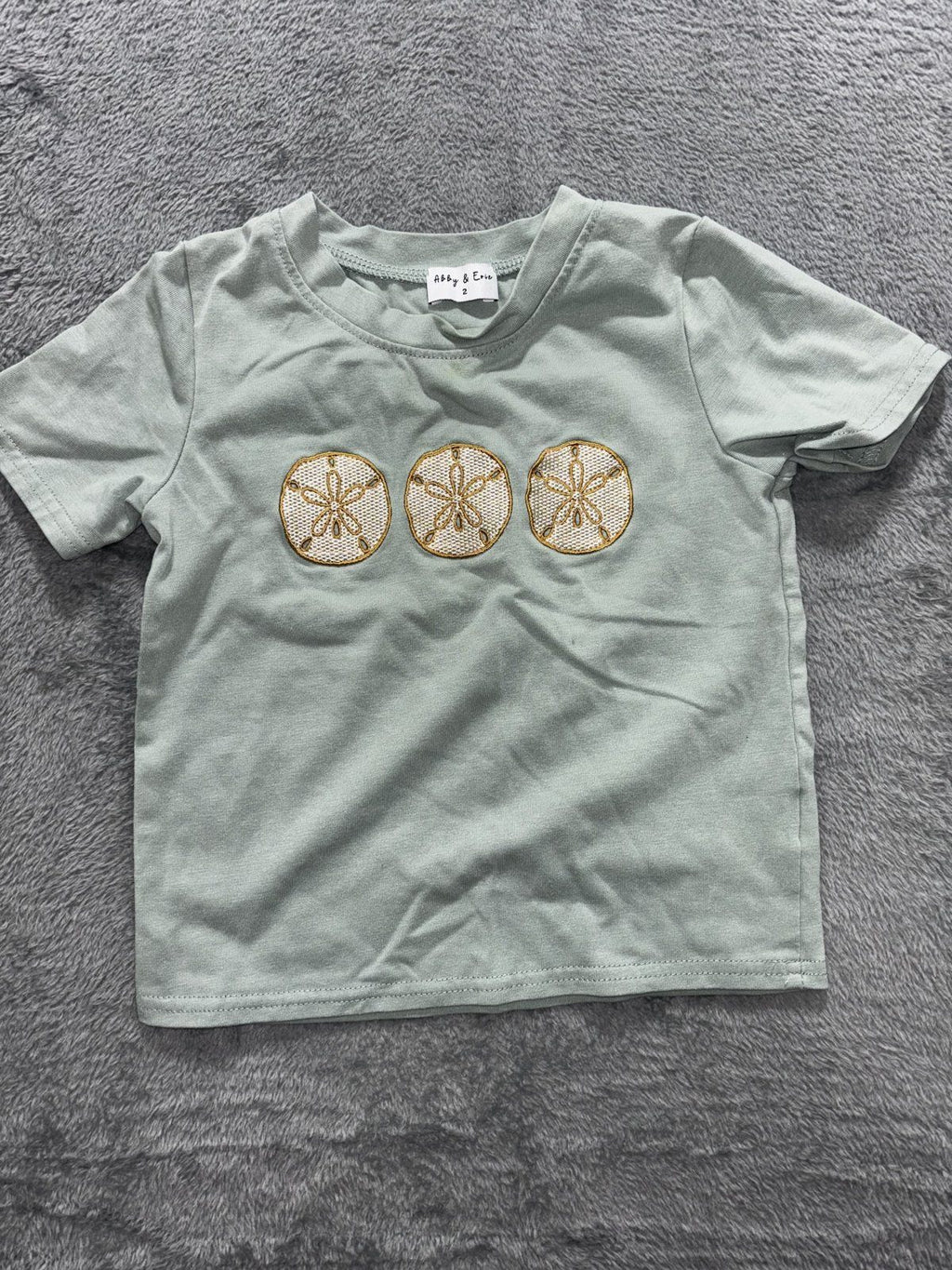 Carter's Abby & Erie Toddler 2T Bundle Shark Shorts Sand Dollar Tee Dino Pants
