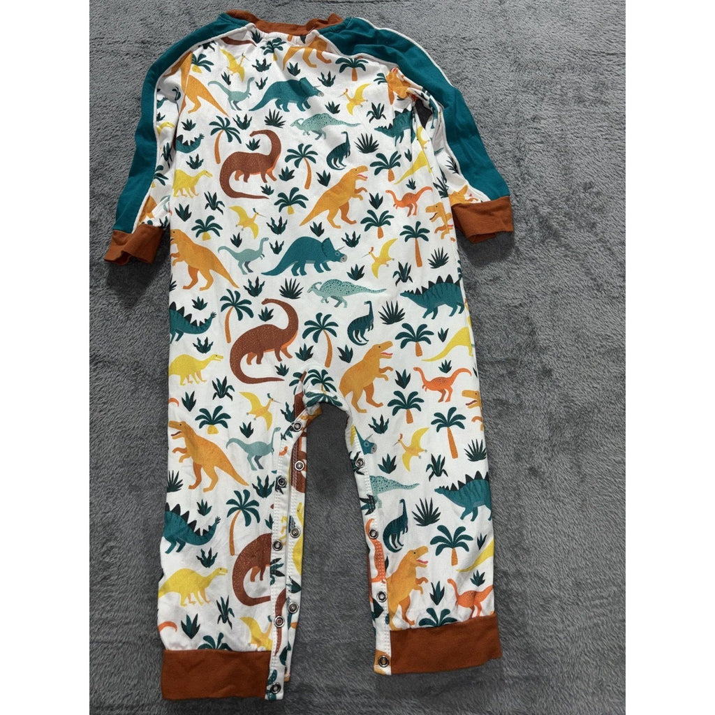 Tea Collection Old Navy Baby 18-24M 4 Piece Romper Bundle Dino Rocket Stripes