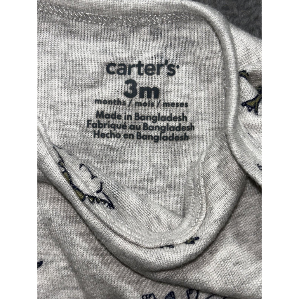 Carter's Baby 3M 5 Piece Bundle Rompers Bodysuits Bear Dino Navy Cream Green