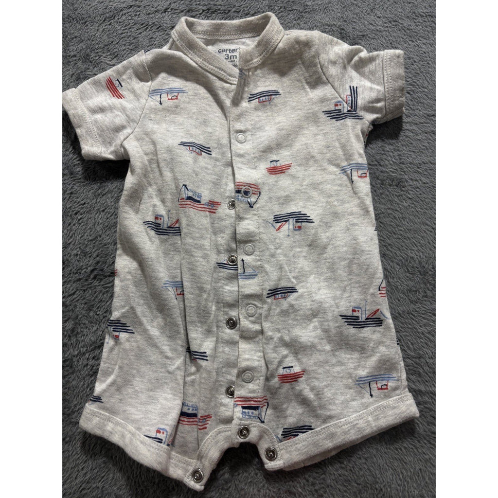 Carter's Baby 3M 4 Piece Bundle Rompers Rash Guard Sea Turtle Mint Gray Coral