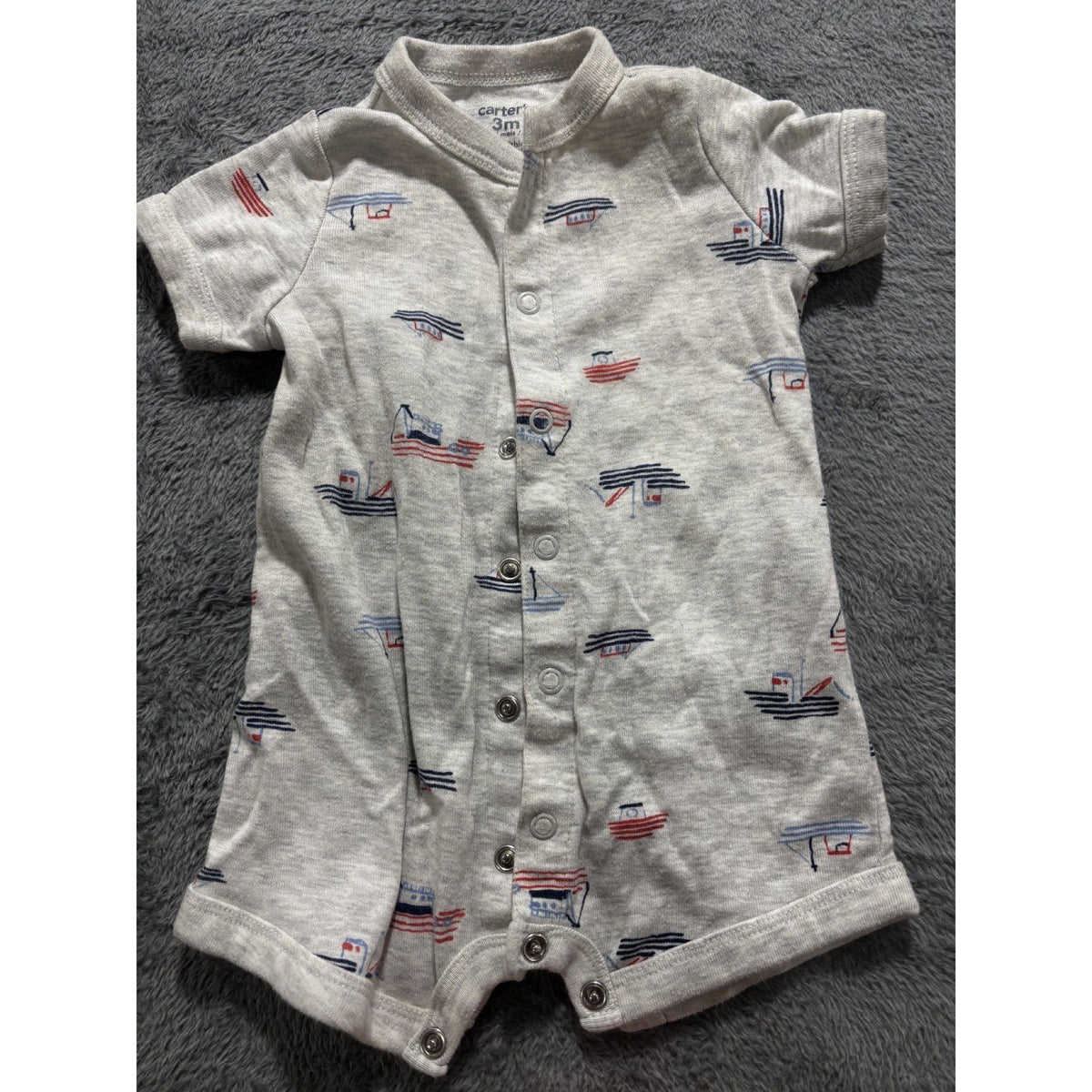 Carter's Baby 3M 4 Piece Bundle Rompers Rash Guard Sea Turtle Mint Gray Coral