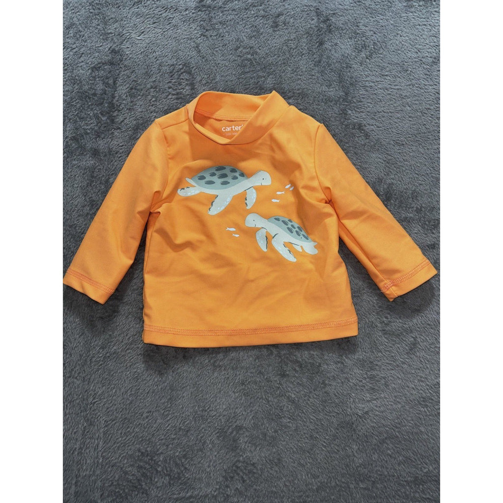 Carter's Baby 3M 4 Piece Bundle Rompers Rash Guard Sea Turtle Mint Gray Coral