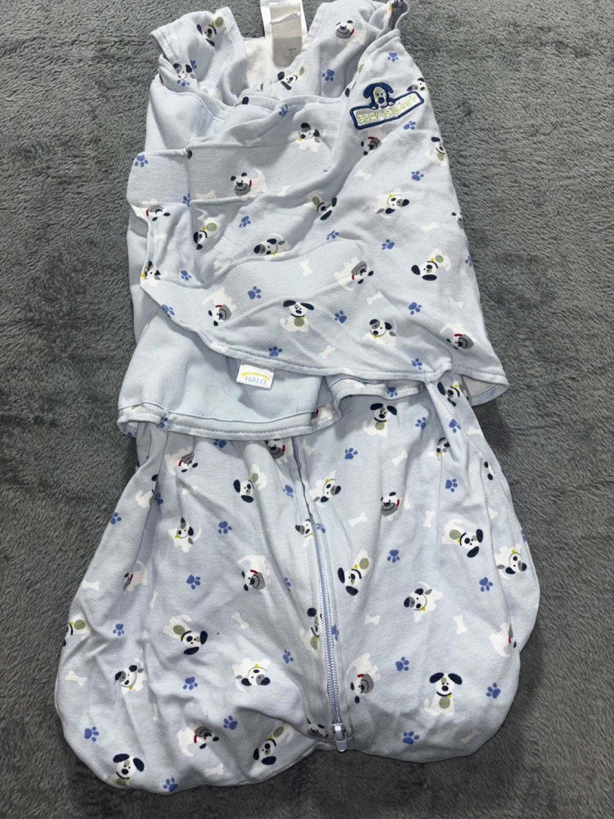 Halo Baby Sizes S to M/L 3-6M 4 Piece Swaddles Sleep Sacks Disney Puppy Plaid