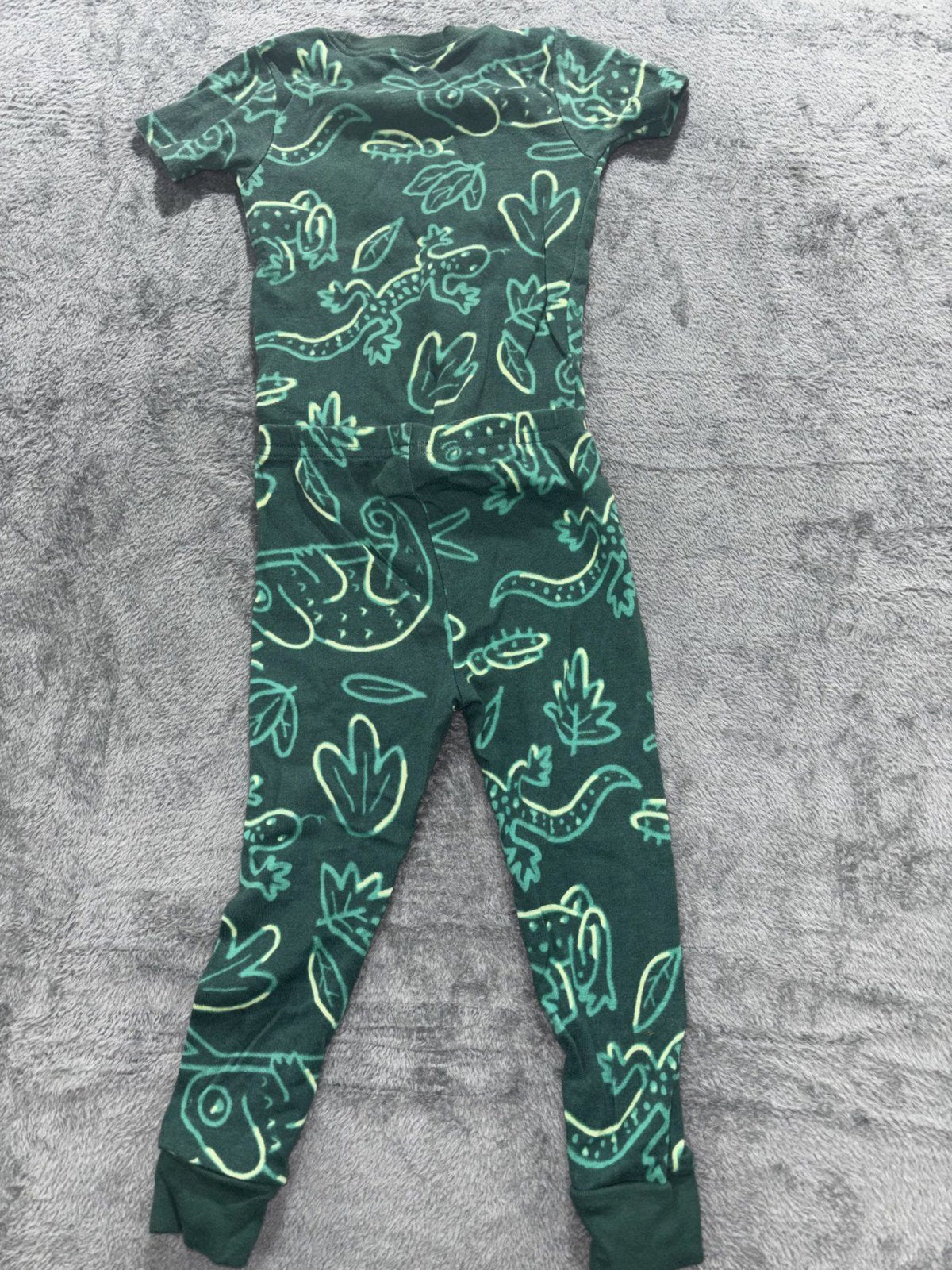 Carter's Toddler 2T 4 Piece Bundle Pajamas Green Lizard Blue Pumpkin Set Cozy