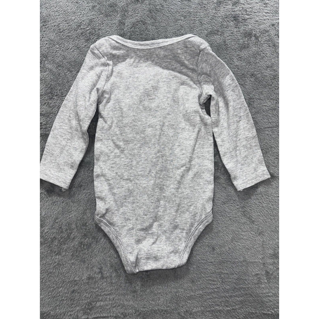 Wonder Nation Baby Sizes 6-9M to 9-12M 3 Piece Bundle Bodysuits Gray Tan Blue