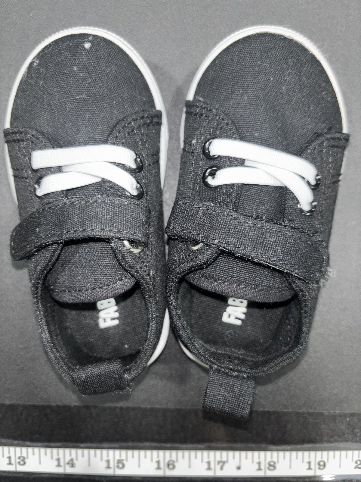 Carter's FabKids Toddler Shoes Lot 4 Pairs US 5 Sneakers Socks Black White Blue