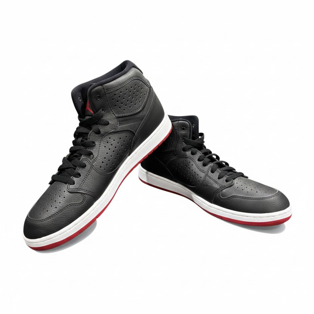 Jordan Mens 12 Black White Red High Top Sneakers Athletic Streetwear