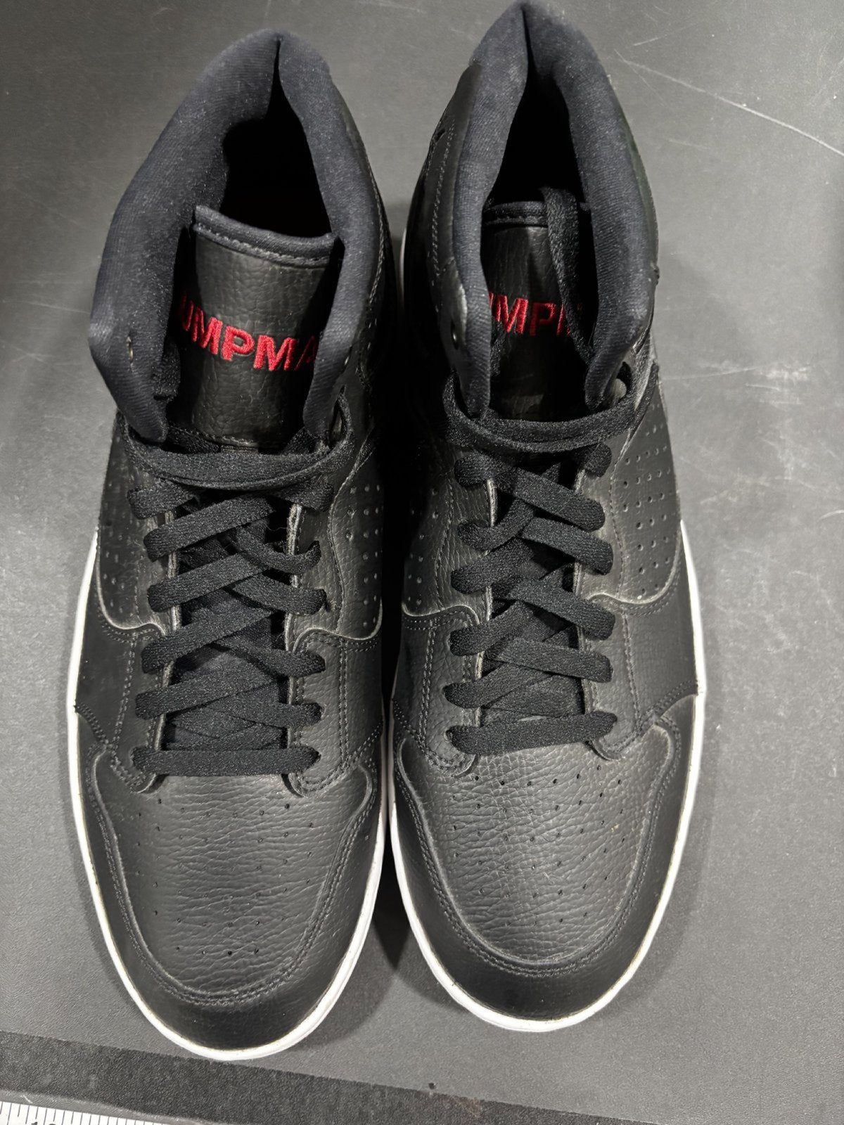 Jordan Mens 12 Black White Red High Top Sneakers Athletic Streetwear