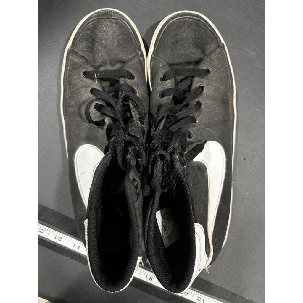 Nike Mens 9.5 Black White Mid Top Sneakers Casual Retro Skate Style