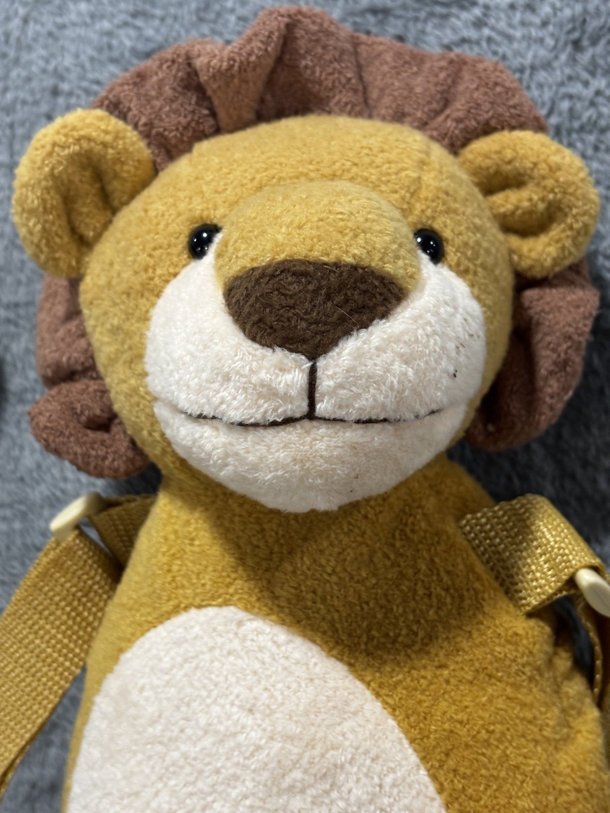 Berhapy Toddler 2 in 1 Lion Harness Backpack Plush Mustard Yellow OS Cute
