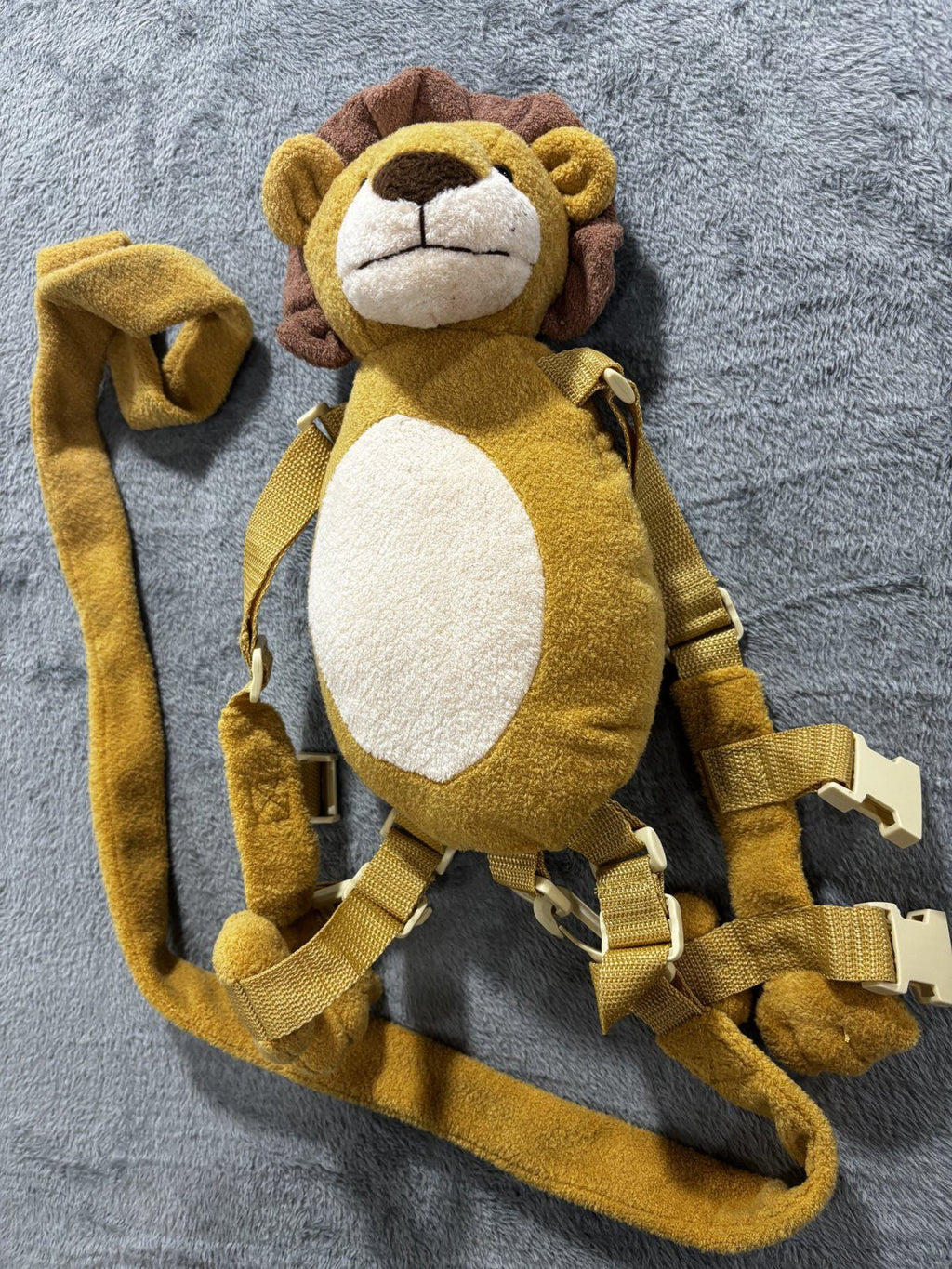 Berhapy Toddler 2 in 1 Lion Harness Backpack Plush Mustard Yellow OS Cute