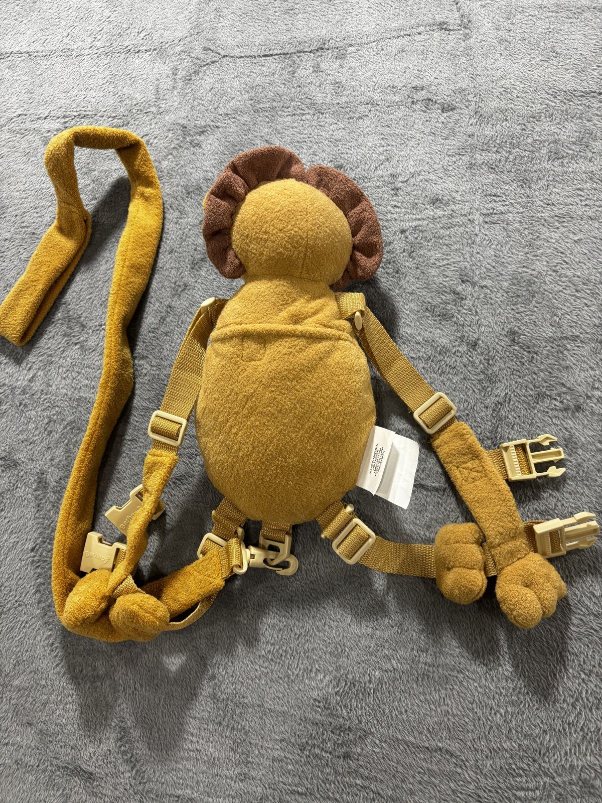 Berhapy Toddler 2 in 1 Lion Harness Backpack Plush Mustard Yellow OS Cute