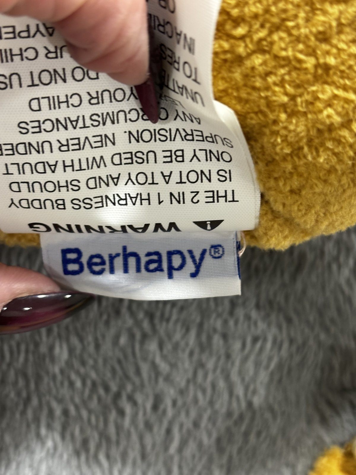 Berhapy Toddler 2 in 1 Lion Harness Backpack Plush Mustard Yellow OS Cute