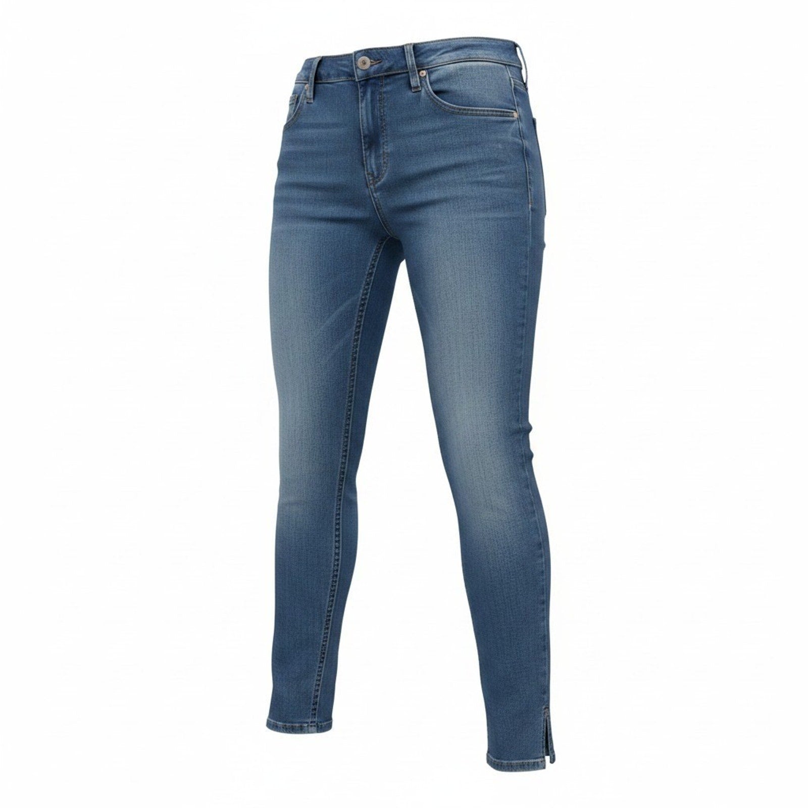 Old Navy Rockstar Super Skinny Jeans Womens 6 Medium Wash Raw Hem Ankle Slit