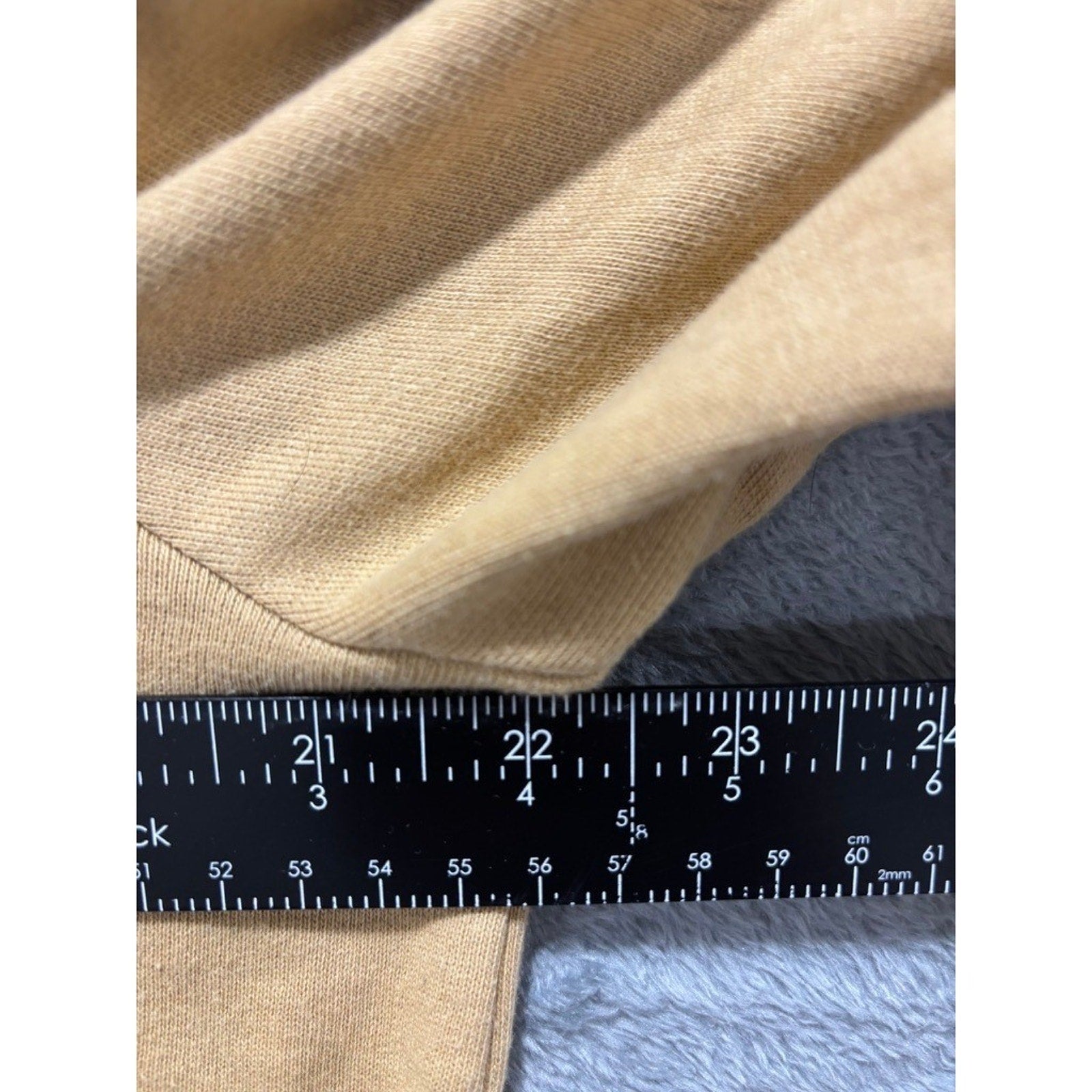 Who What Wear Womens L Tan Button Detail Sweatshirt Long Sleeve Casual Cozy Boho