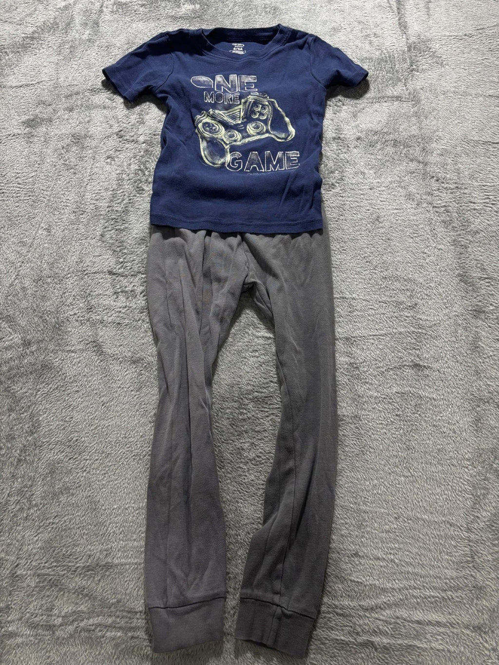 Carter's Kids Sizes 6 to 6/6A 4 Sets Gaming Pajamas Navy Gray White Controller