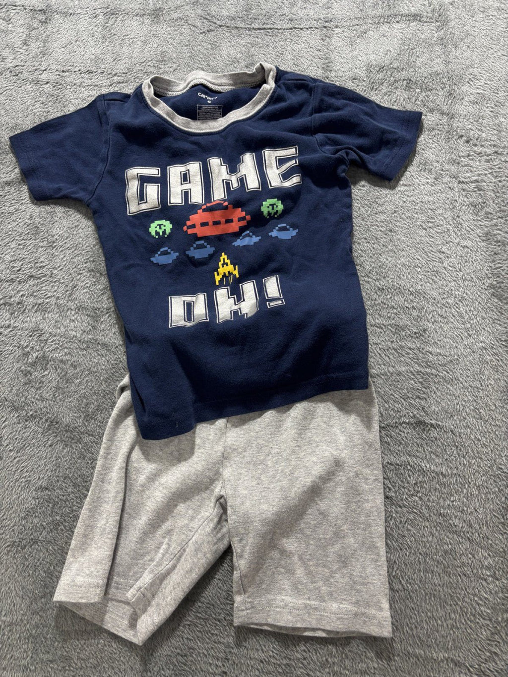 Carter's Kids Sizes 6 to 6/6A 4 Sets Gaming Pajamas Navy Gray White Controller