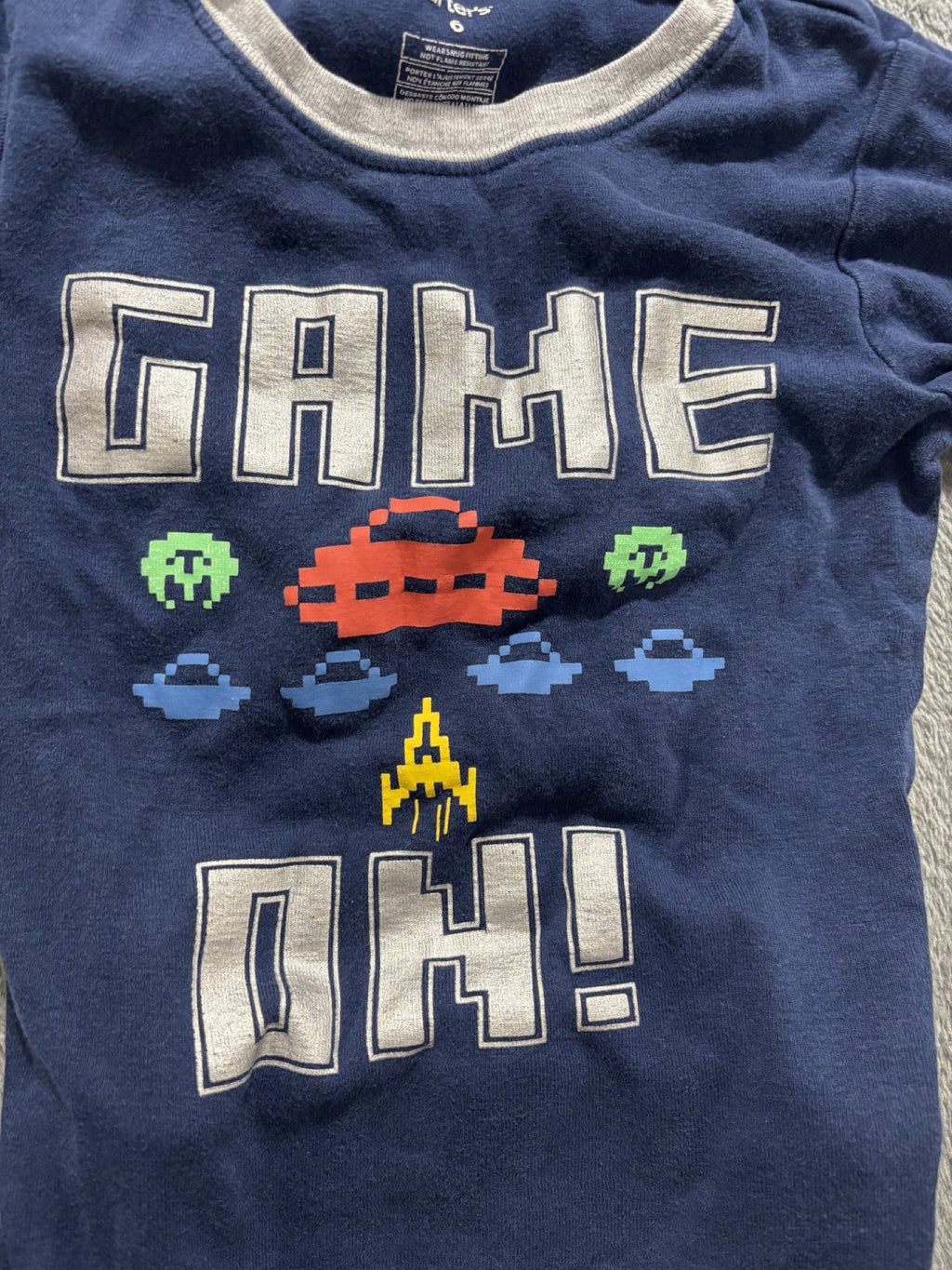 Carter's Kids Sizes 6 to 6/6A 4 Sets Gaming Pajamas Navy Gray White Controller