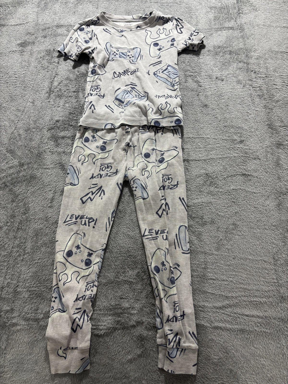 Carter's Kids Sizes 6 to 6/6A 4 Sets Gaming Pajamas Navy Gray White Controller