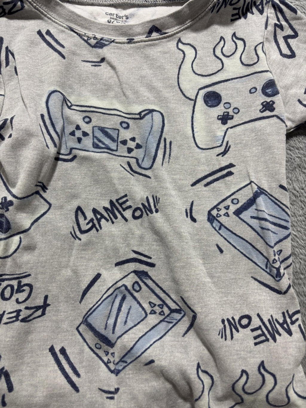 Carter's Kids Sizes 6 to 6/6A 4 Sets Gaming Pajamas Navy Gray White Controller