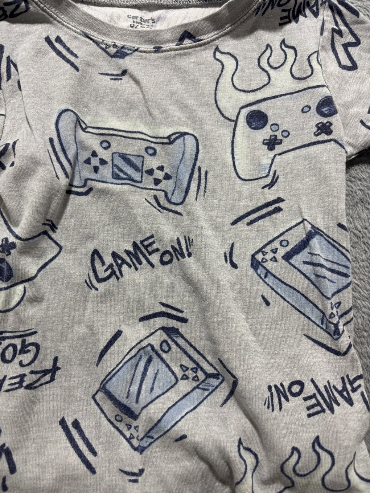 Carter's Kids Sizes 6 to 6/6A 4 Sets Gaming Pajamas Navy Gray White Controller