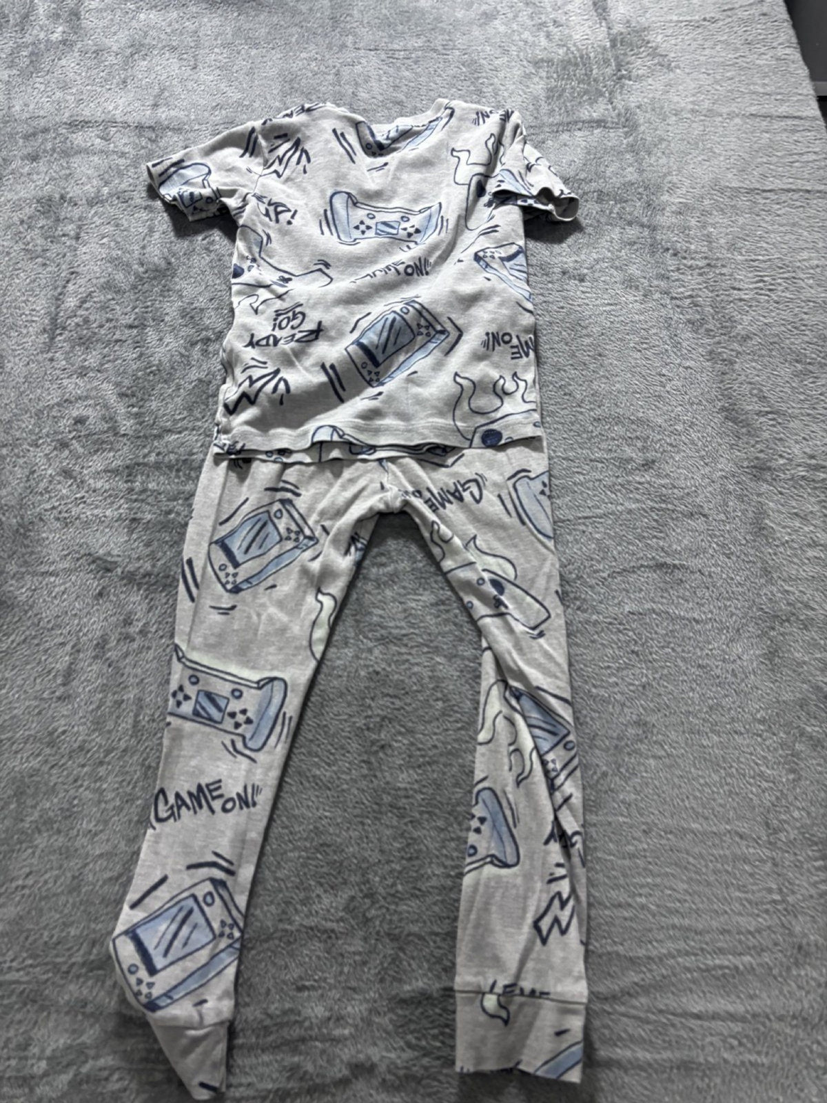 Carter's Kids Sizes 6 to 6/6A 4 Sets Gaming Pajamas Navy Gray White Controller