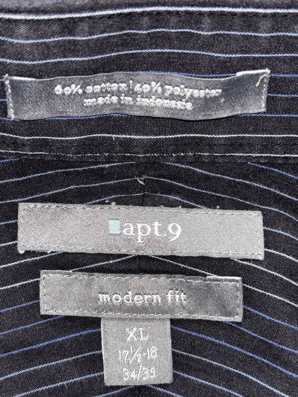 Apt. 9 Men's Black Striped Dress Shirt Size XL, photo 8 of 8