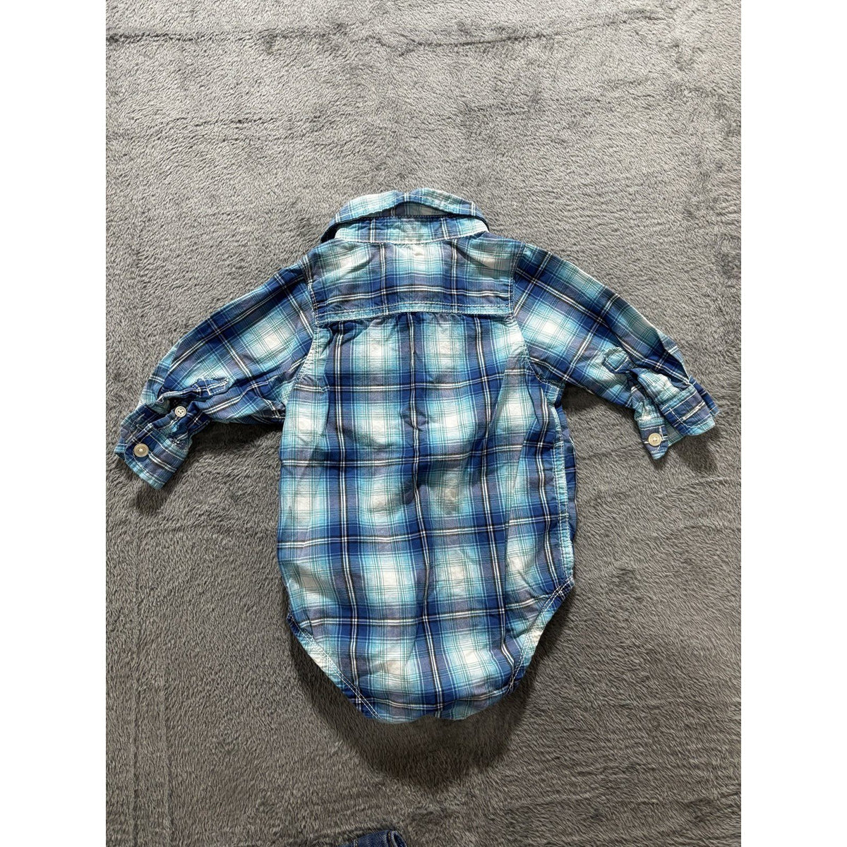 OshKosh B'gosh Carter's Children's Place Baby 12M 4 Pc Plaid Shirts Jeans Romper