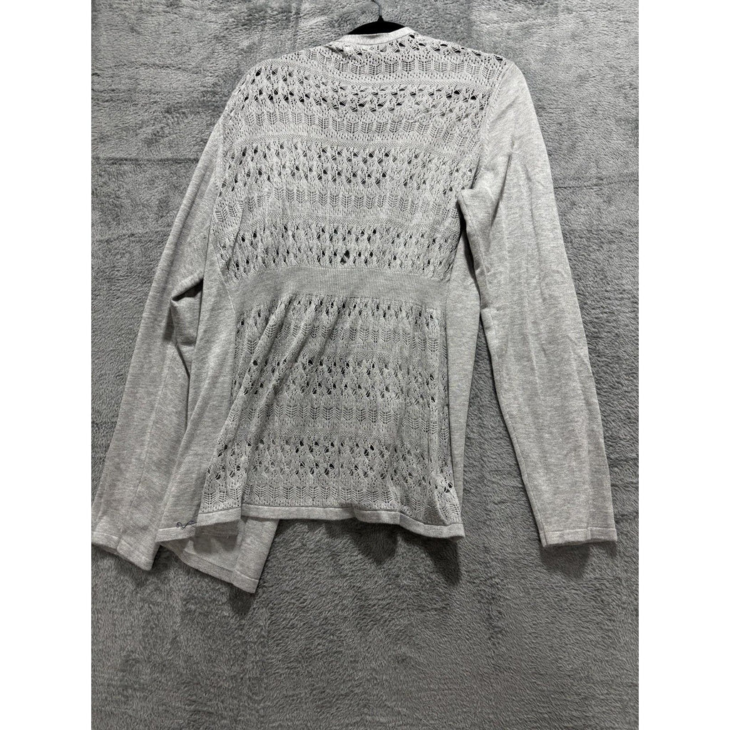 maurices Womens XL Heather Gray Open Front Cardigan Pointelle Knit Casual Cozy