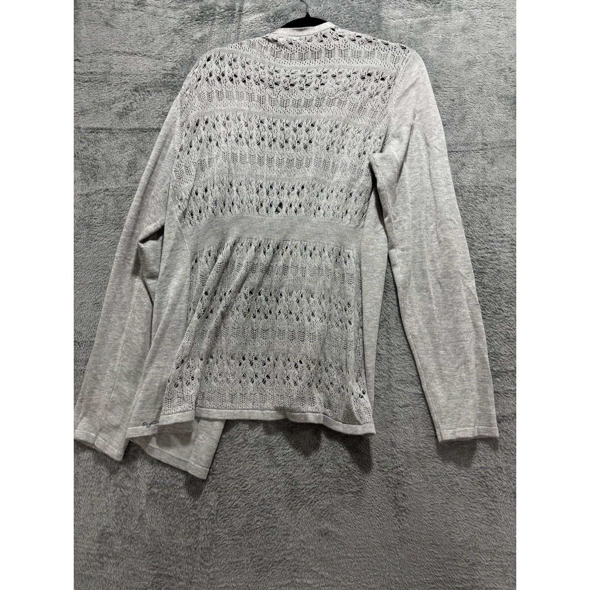 maurices Womens XL Heather Gray Open Front Cardigan Pointelle Knit Casual Cozy