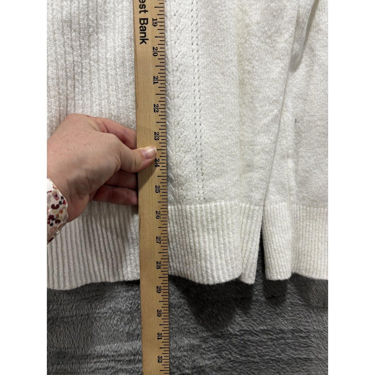 Old Navy Womens XL Ivory Cream Mock Neck Sweater Pointelle Casual Cozy