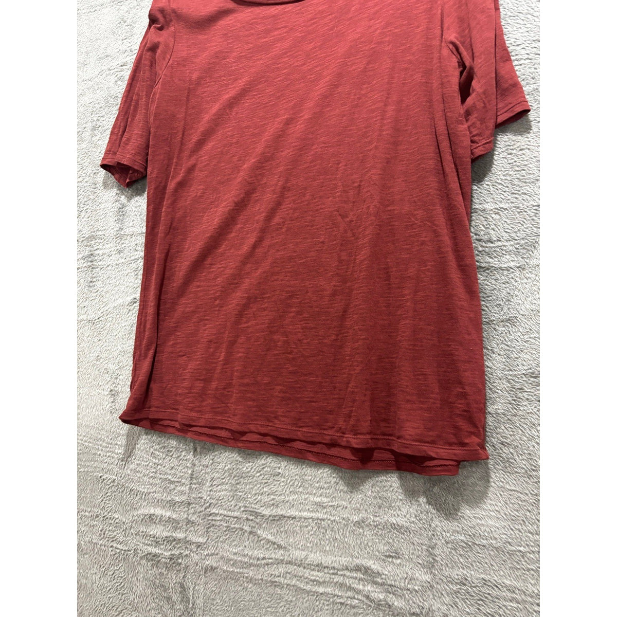 LOFT Outlet Womens M Rust Red Short Sleeve Scoop Neck Tee Casual Minimalist Top