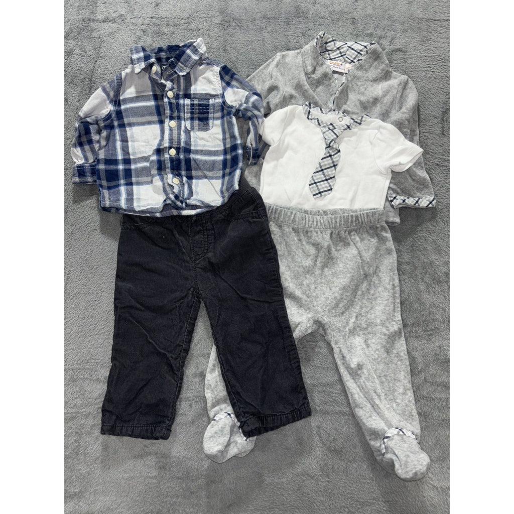 Truly Scrumptious OshKosh Baby 12M 5 Piece Bundle Jacket Shirt Pants Plaid