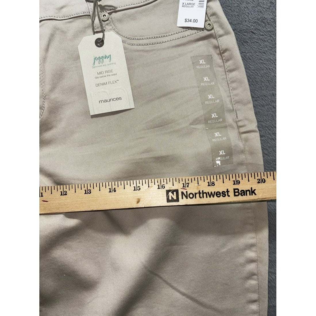 Maurices Women's Taupe Mid Rise Jegging Size XL, photo 7 of 13