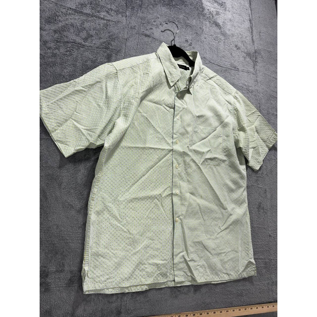 Bugatchi Men's Green Check Short Sleeve Shirt Size L, photo 3 of 10