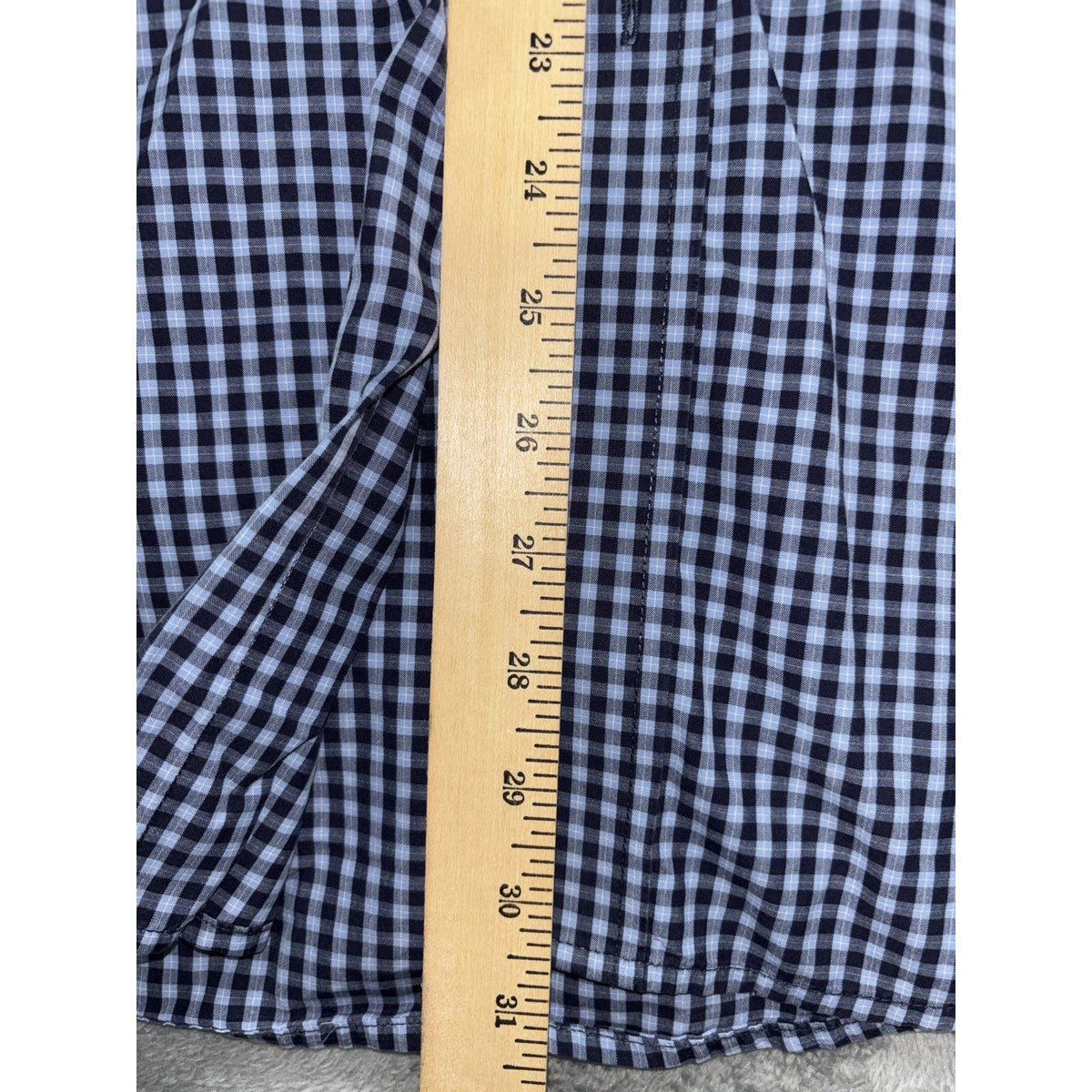 Brooks Brothers Mens L Navy Light Blue Gingham Long Sleeve Button Down Shirt