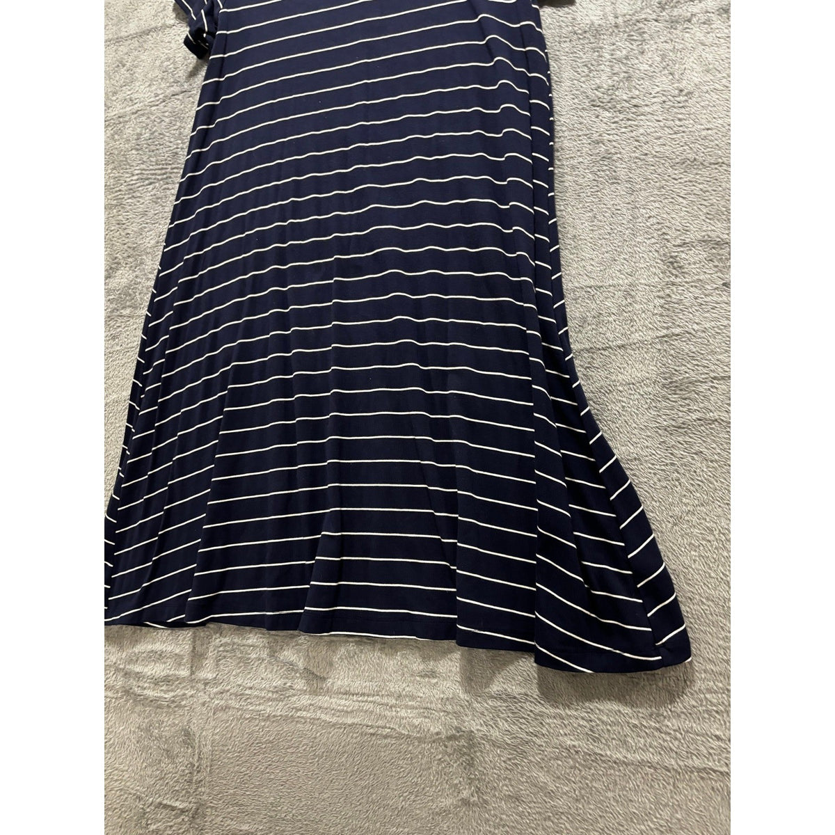 Old Navy M Womens Navy Blue White Striped T-Shirt Dress Casual Coastal Preppy