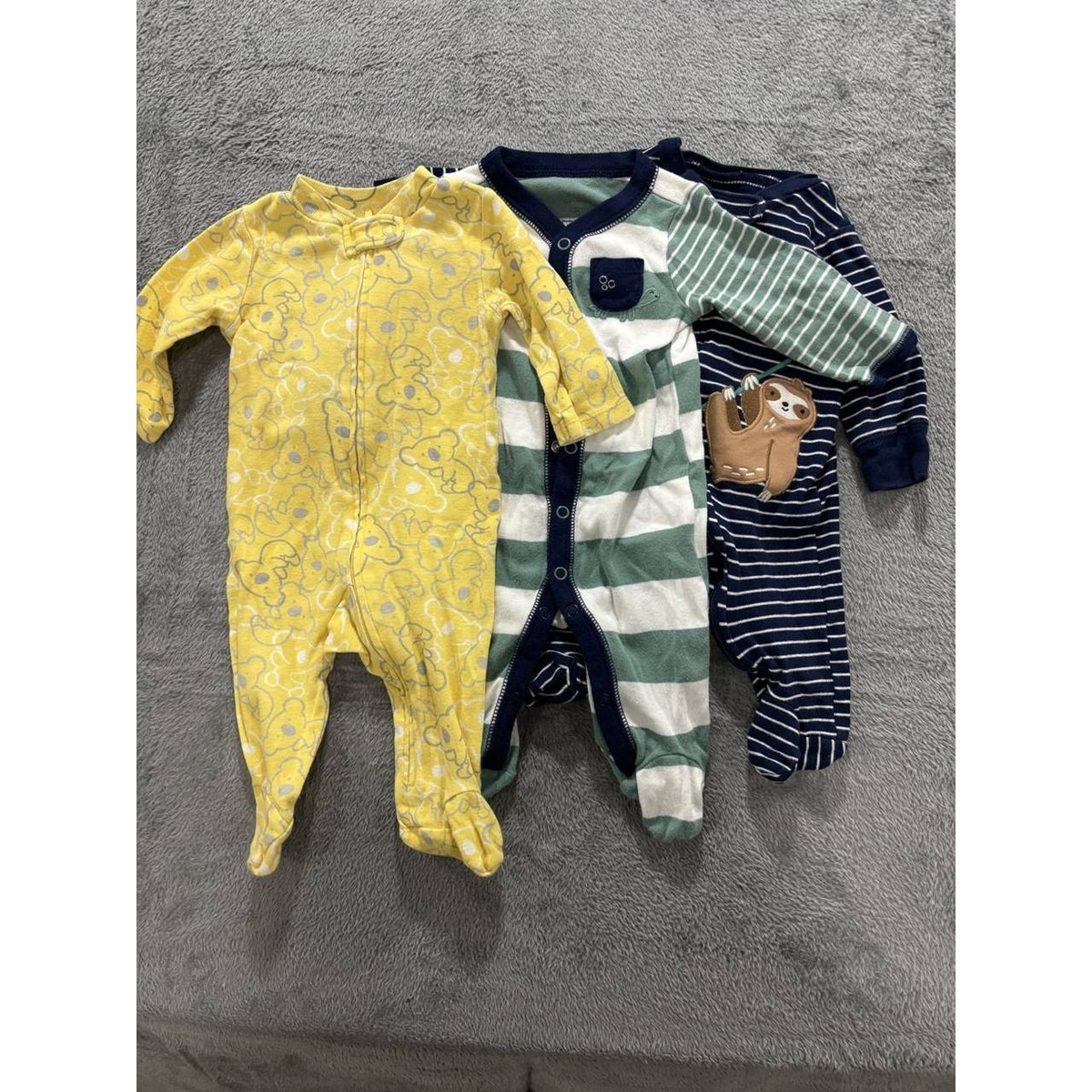 Carter's & B'gosh Baby Boy Sleepers Lot 3 Pc 3M