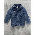OshKosh B'gosh Toddler Boy 3T Shirt Jacket Blue Denim Quilted Lined Snap