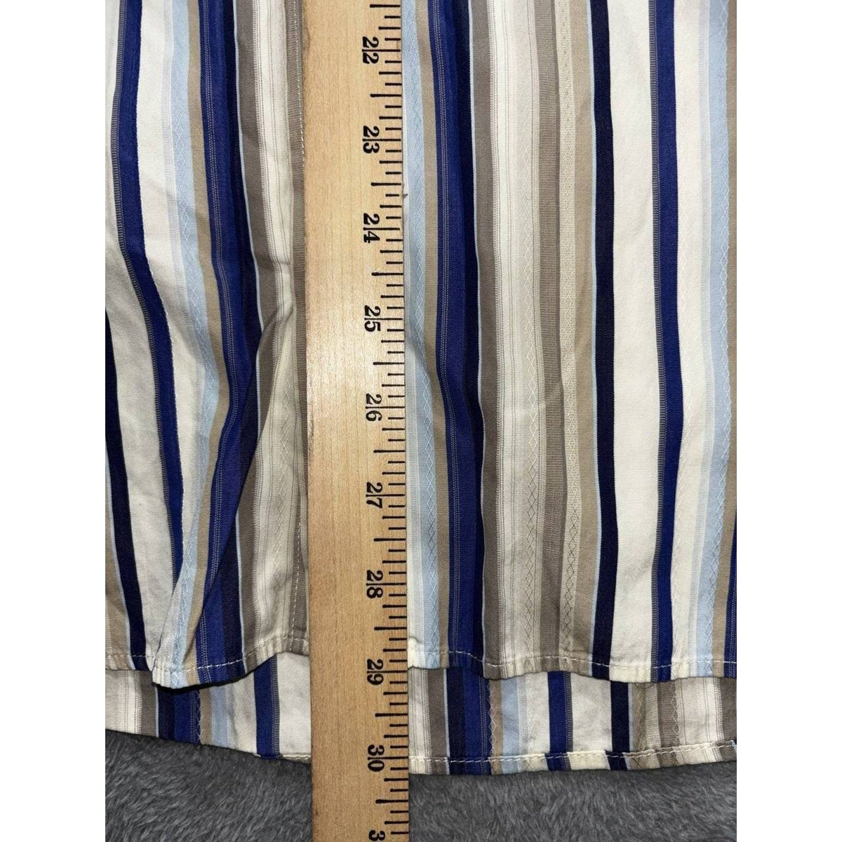 Ted Baker Men's Cream Blue Striped Shirt Size 3, photo 7 of 10
