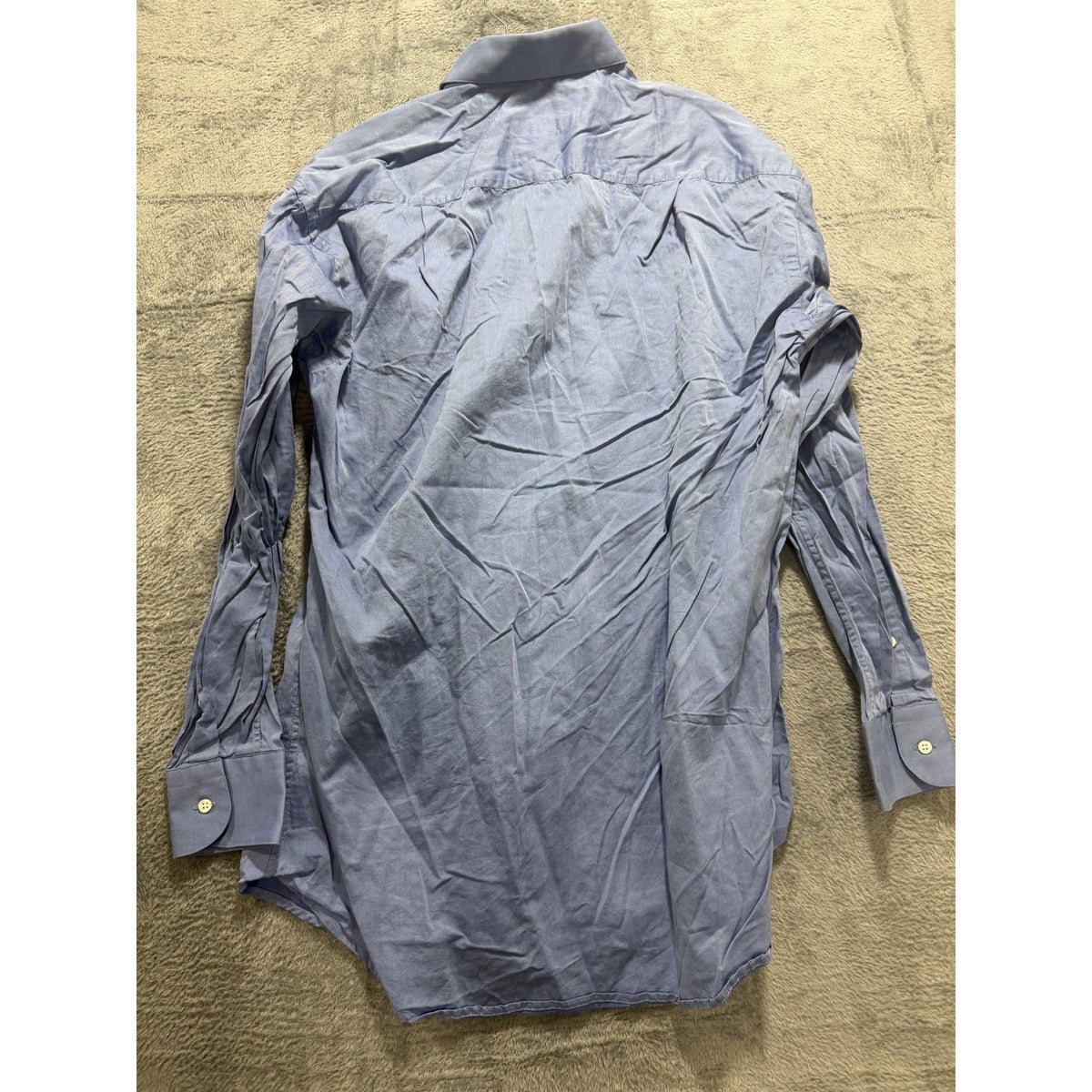 Ermenegildo Zegna Mens 39 15½ Blue Long Sleeve Button Up Dress Shirt