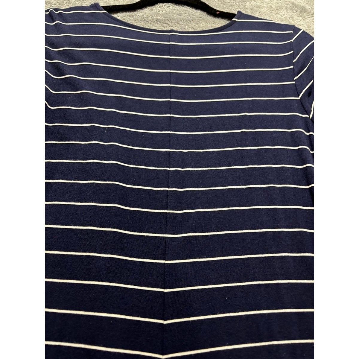 Old Navy M Womens Navy Blue White Striped T-Shirt Dress Casual Coastal Preppy