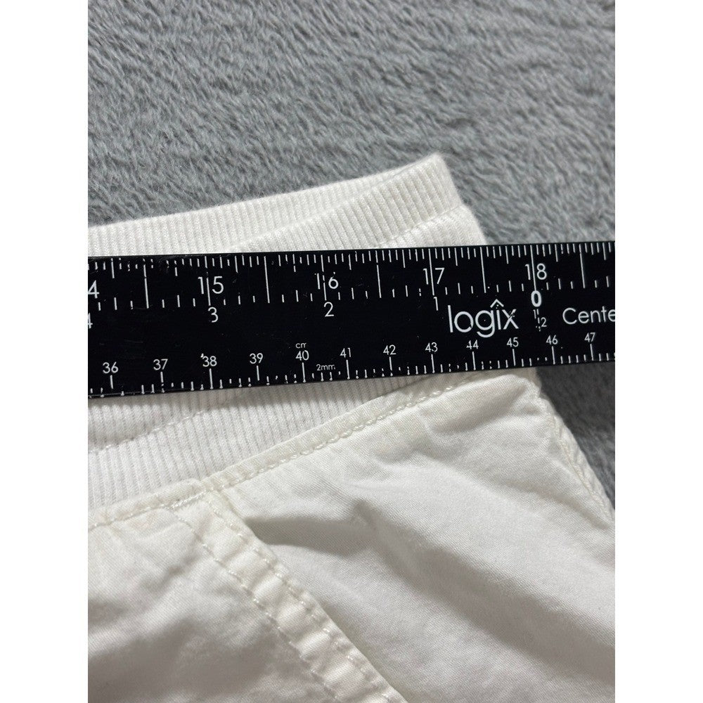 Sonoma 16 Womens White Cargo Shorts Casual Boho Cotton Stretch Drawstring 5"