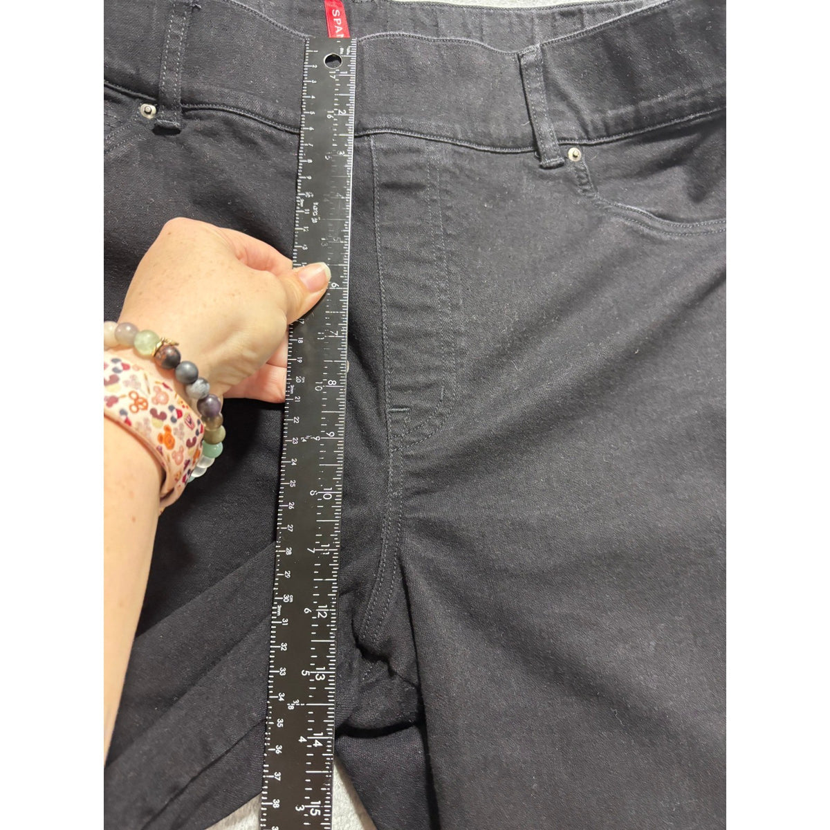 Spanx Womens XL Black Flare Leg Jeans High Rise Pull On Slimming Casual Classic