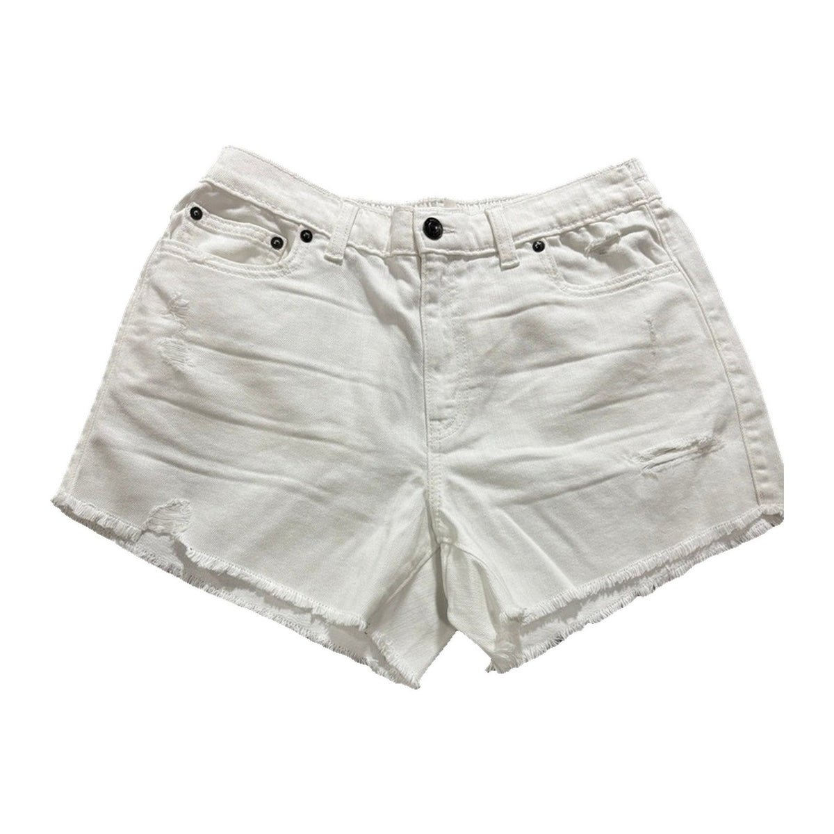 Aerie M White Denim Shorts Womens Distressed Cut Off Boho Casual