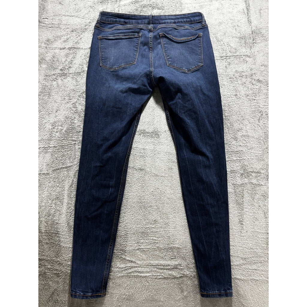 Old Navy Rockstar Womens 14 Long Dark Wash Super Skinny Jeans Distressed