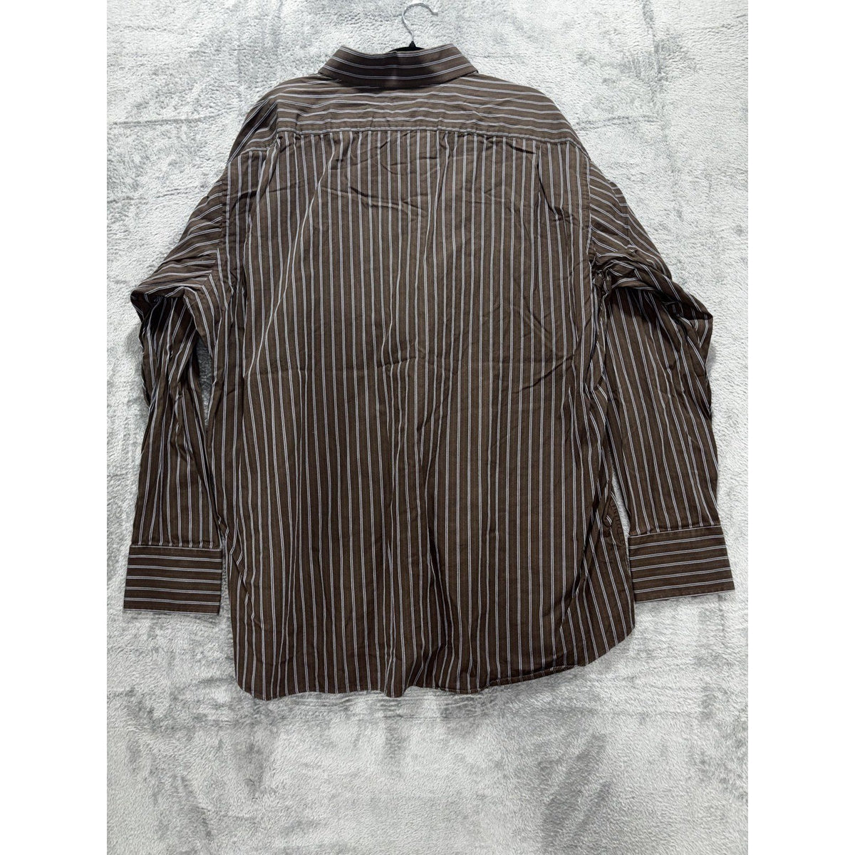 Billy London Men's Brown Stripe Dress Shirt Size XXL, photo 4 of 9